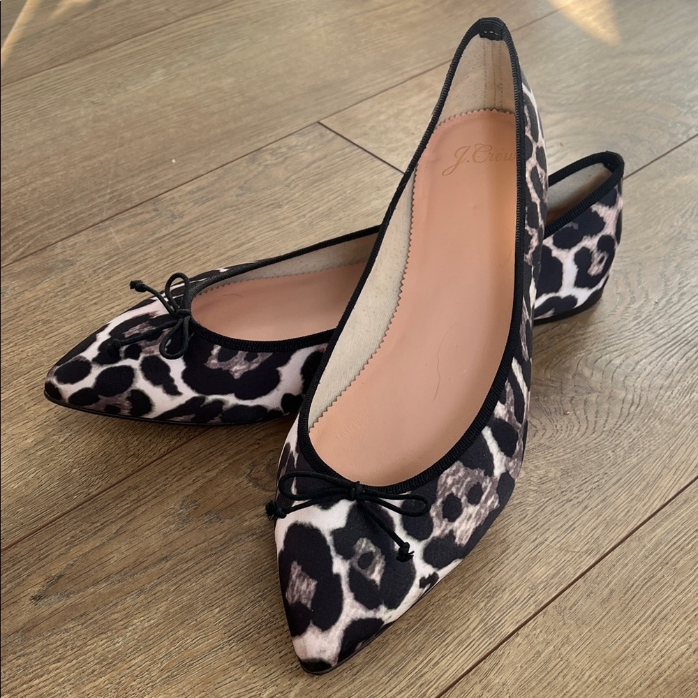 J. Crew Animal Print Flats - barely worn!